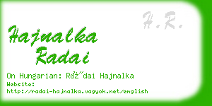 hajnalka radai business card